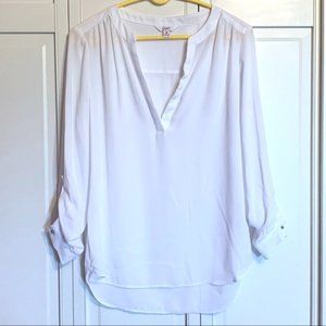 Candies white blouse. Like New condition. 3/4 button sleeves.